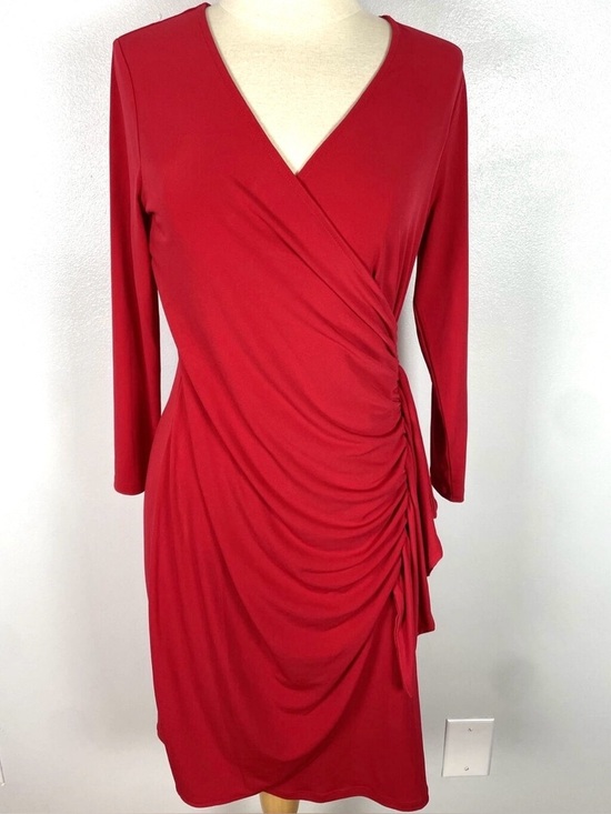 catherines curvy collection Dresses & Skirts - Fashion Nova Red Draped Long Sleeve Dress